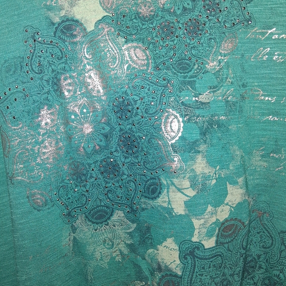 Style & Co. Turquoise Short Sleeve Top - Picture 3 of 7